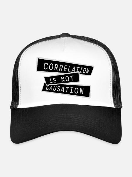 La corrélation n’est pas la causalité : la science des nerds - Casquette trucker  - blanc/noir - Devant