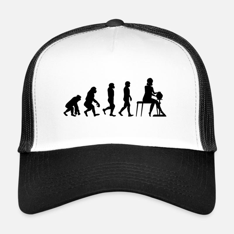 Pottery Ceramics Artist Potter Evolution Humour Trucker Cap