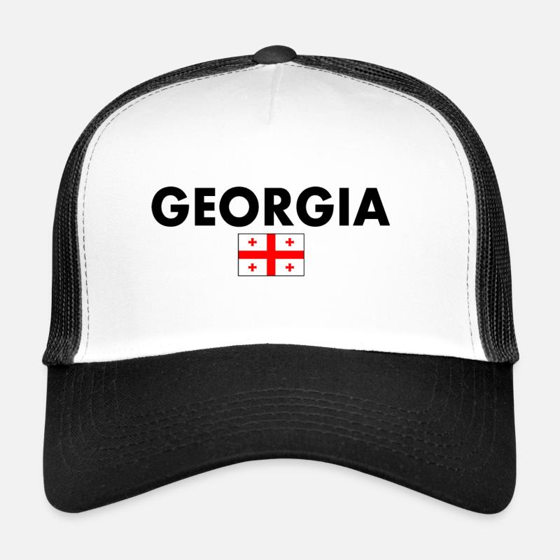 Georgien - Trucker Cap - Weiß/Schwarz