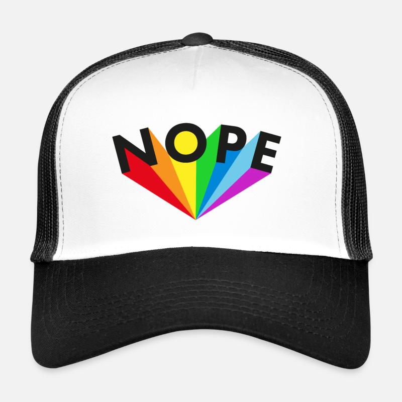 Nope Rainbow Black Trucker Cap