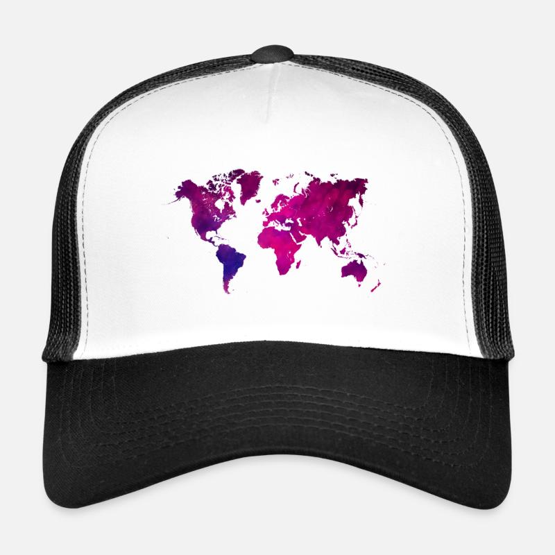 purple world map Trucker Cap