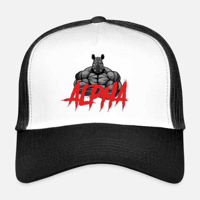 ALPHA - Casquette trucker  - blanc/noir