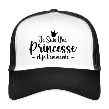 Ich bin eine Prinzessin und ficke dich - Trucker Cap - Weiß/Schwarz - Vorne