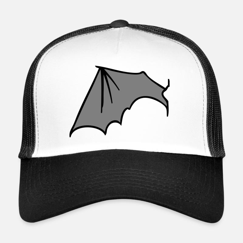 batwing_left_grey - Casquette trucker  - blanc/noir