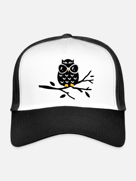 Chouette - Casquette trucker  - blanc/noir - Devant