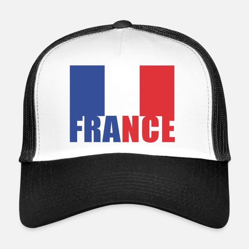 Drapeau français - Casquette trucker  - blanc/noir