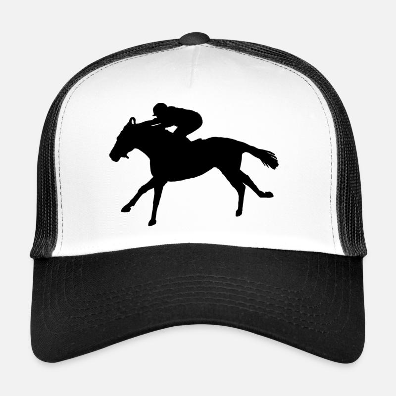 Cheval Noir / Blanc - Casquette trucker  - blanc/noir