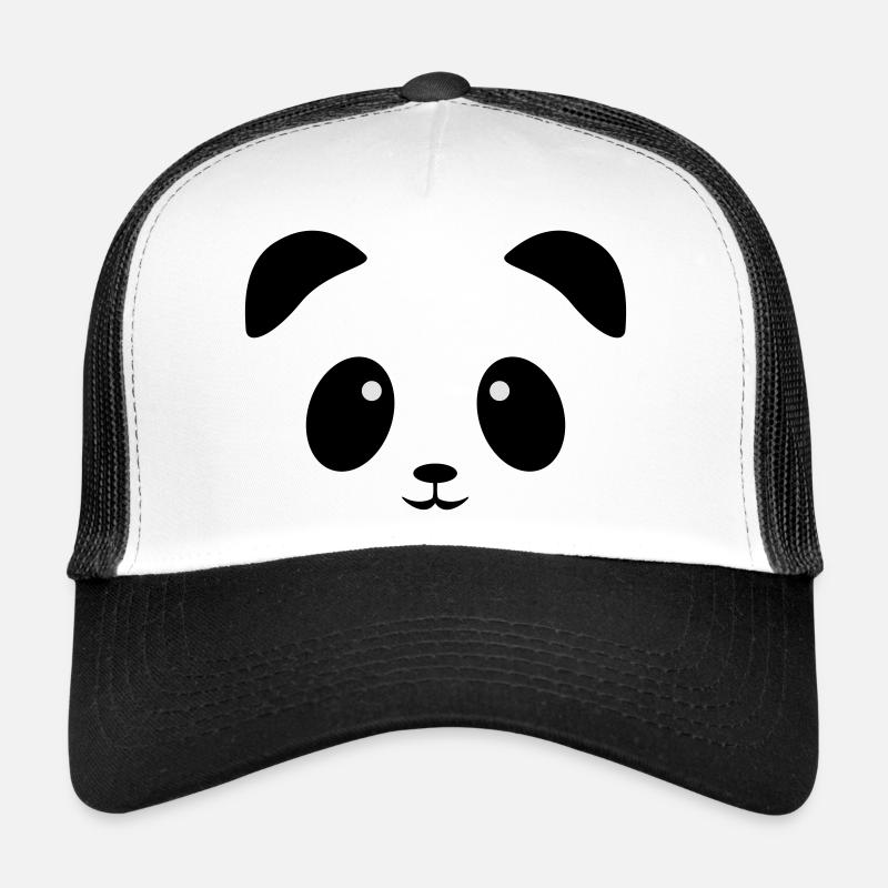 Visage de panda - Casquette trucker  - blanc/noir