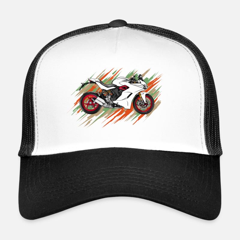 Motorrad - Trucker Cap - Weiß/Schwarz