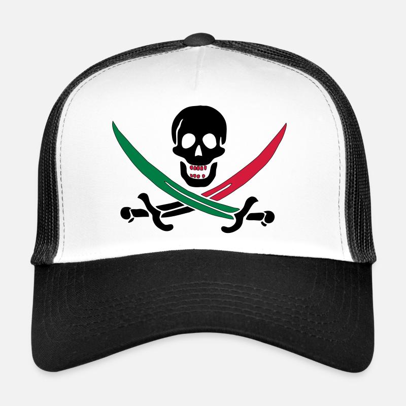 Skull with colorful sabers - Trucker Cap - white/black