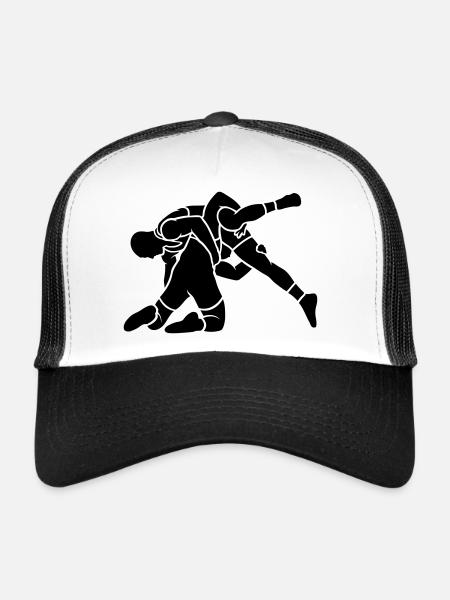 wrestling throw - Trucker Cap - white/black