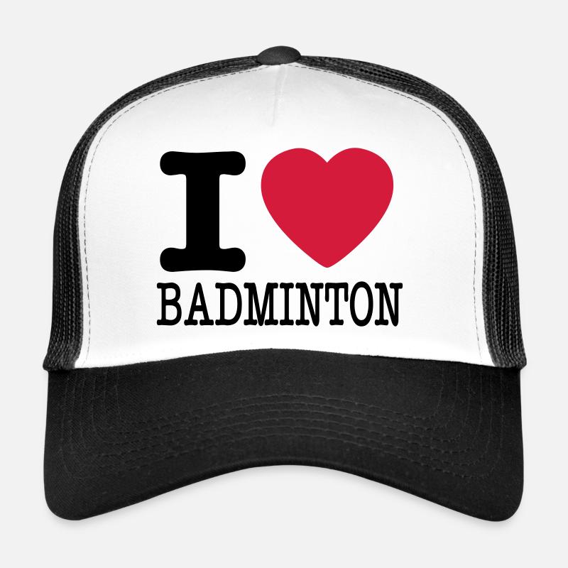 J'aime le badminton - Casquette trucker  - blanc/noir