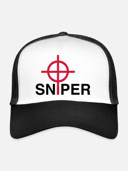 Sniper - Trucker Cap - white/black - Front