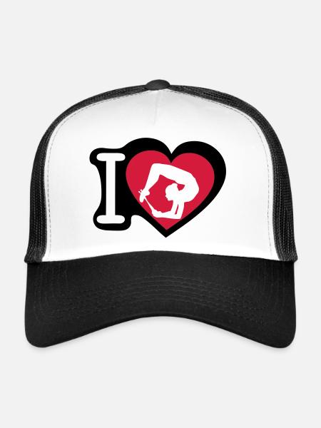 grs love heart heart gymnastique8 - Trucker Cap - white/black - Front