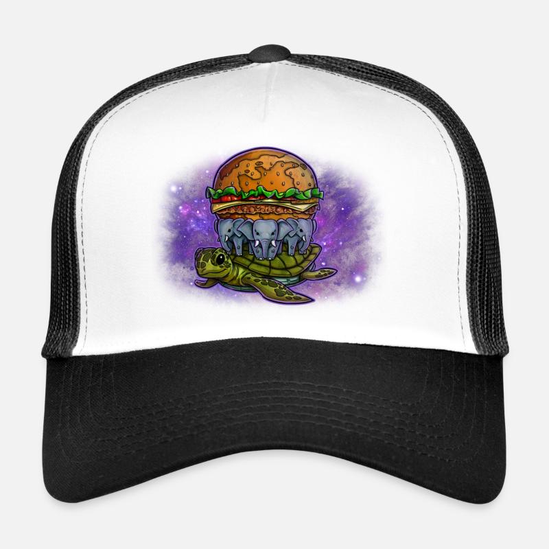 Flat Earth Burger in Space Trucker Cap