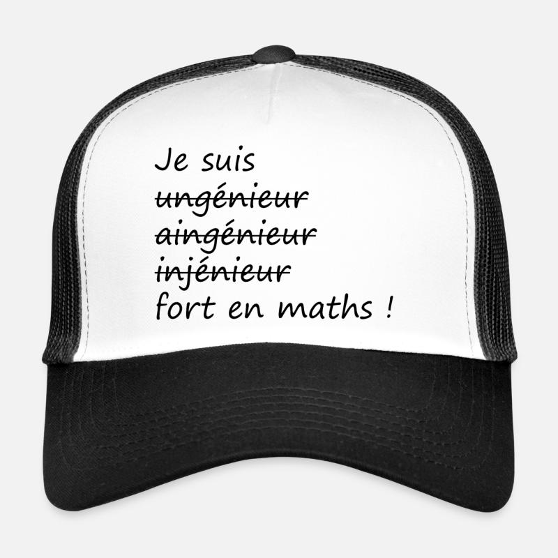 Je suis fort en maths - Casquette trucker  - blanc/noir