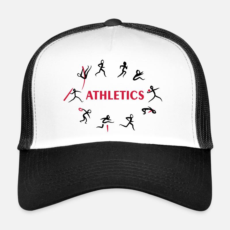 Zehnkampf, Leichtathletik - Trucker Cap - Weiß/Schwarz