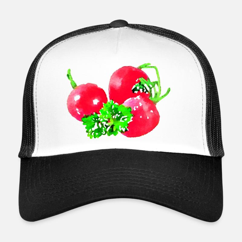 radieschen gemüse speise - Trucker Cap - Weiß/Schwarz