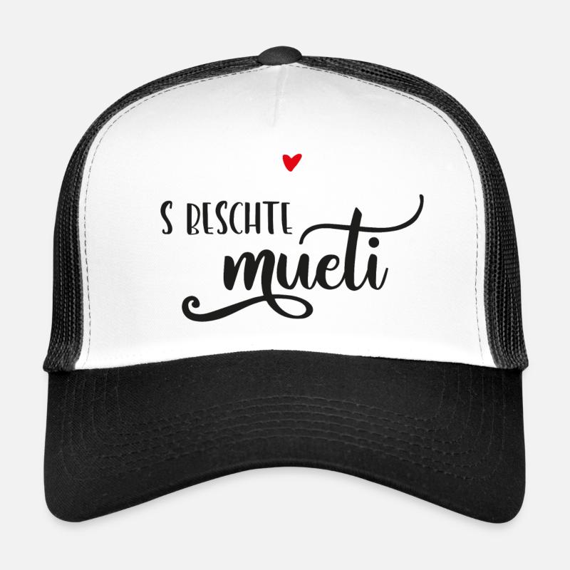 Schweizerdeutsch Muttertagsgeschenk - BeschtsMueti - Trucker Cap - Weiß/Schwarz
