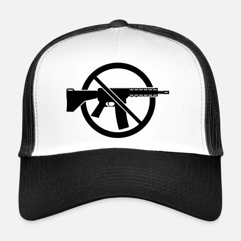 Gun Ban Ban Shield (No Weapons Peace) 1C Trucker Cap