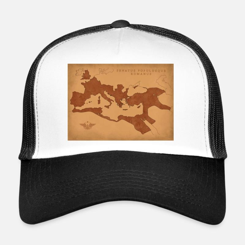 Carte de l’Empire romain - Casquette trucker  - blanc/noir