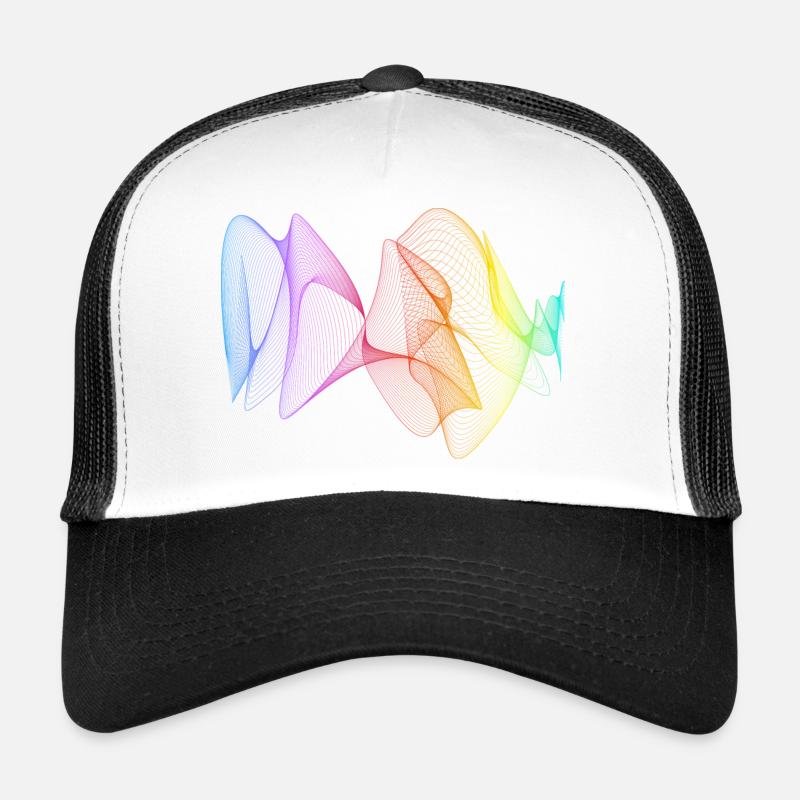 Abstract Lines Design 01 - Trucker Cap - white/black