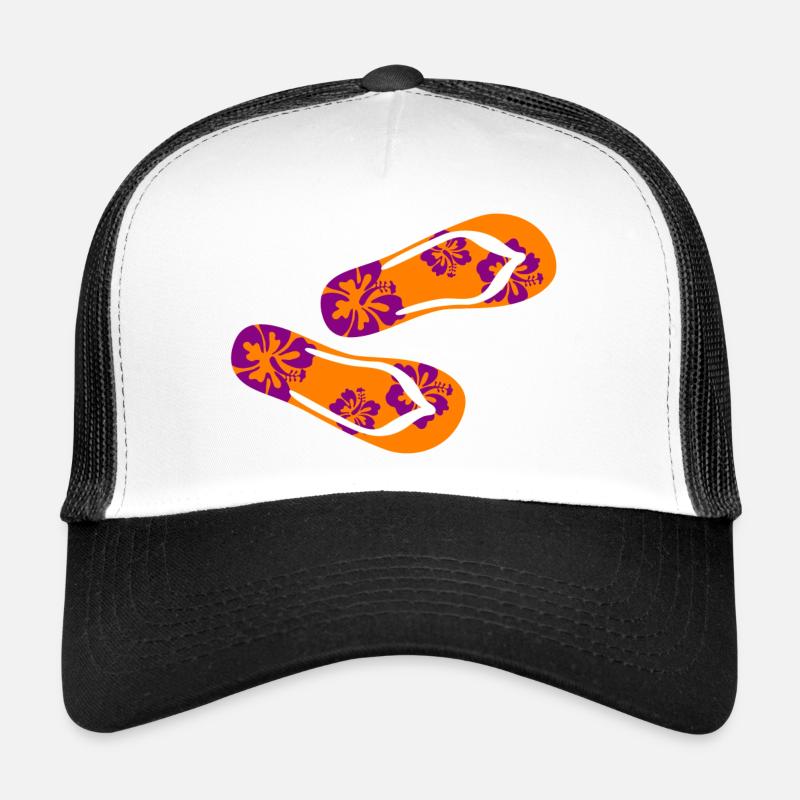 Hawaiian flip flops purple flip flops summer vacation Trucker Cap