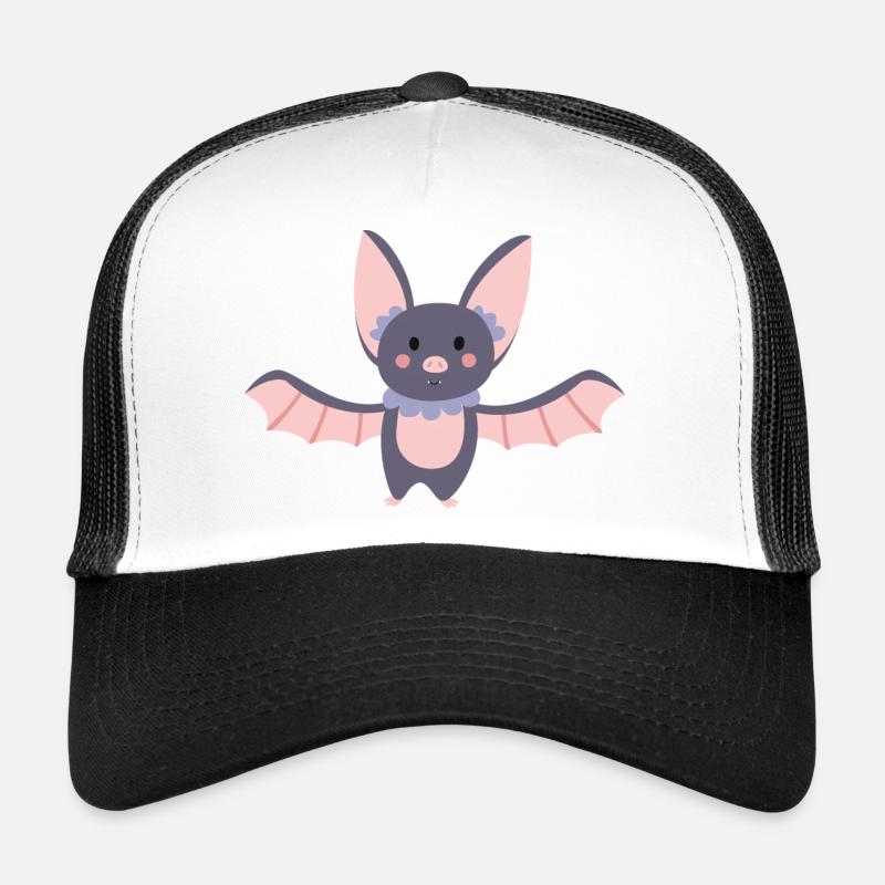 Fledermaus - Trucker Cap - Weiß/Schwarz