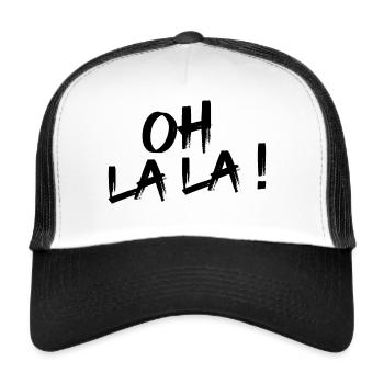 Oh la la - black design - Trucker Cap - white/black - Front