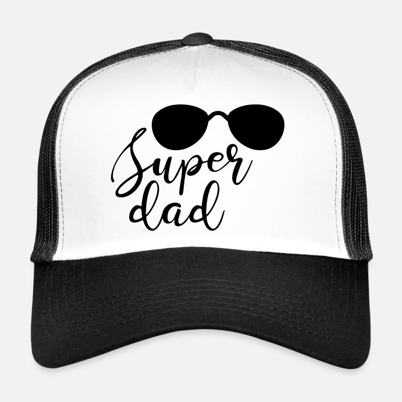 superdad with sunglasses - Trucker Cap - white/black