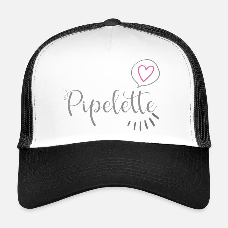 Schickes Herzpipelette - Trucker Cap - Weiß/Schwarz