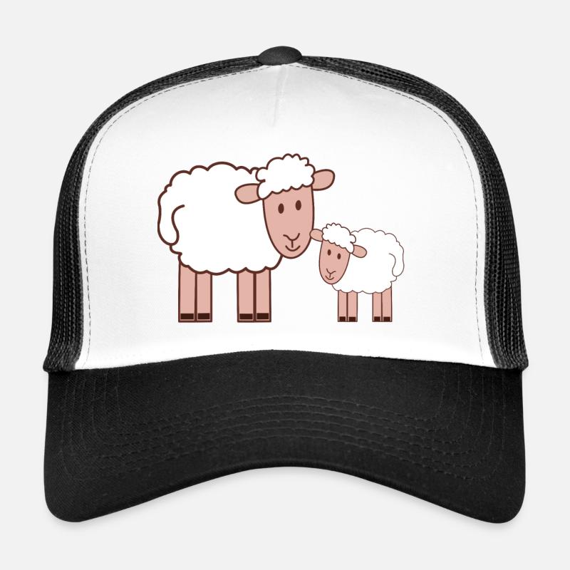 Kuschelige Schaffamilie Cartoon Trucker Cap