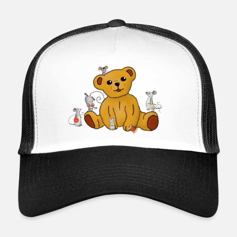 Mäuse nähen Teddy - Trucker Cap - Weiß/Schwarz