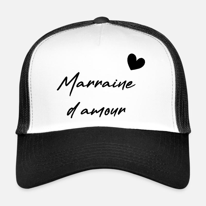 Marraine d amour - Casquette trucker  - blanc/noir