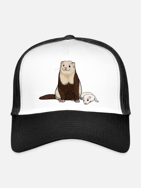 Ferret puppy - Trucker Cap - white/black - Front