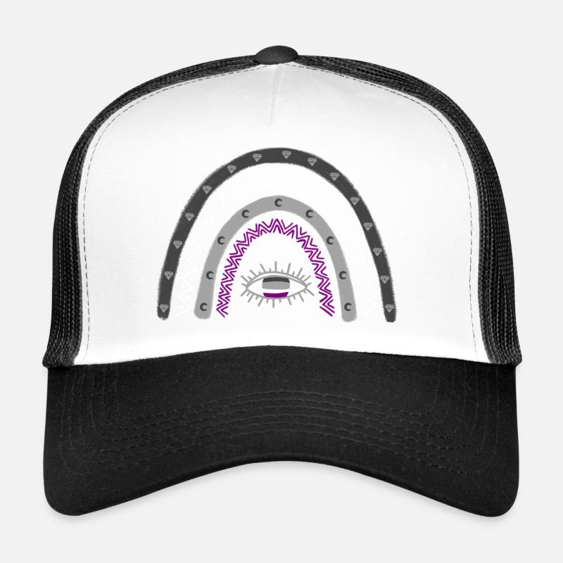 LGBT Pride Monat Asexual Rainbow Ace Pride - Trucker Cap - Weiß/Schwarz