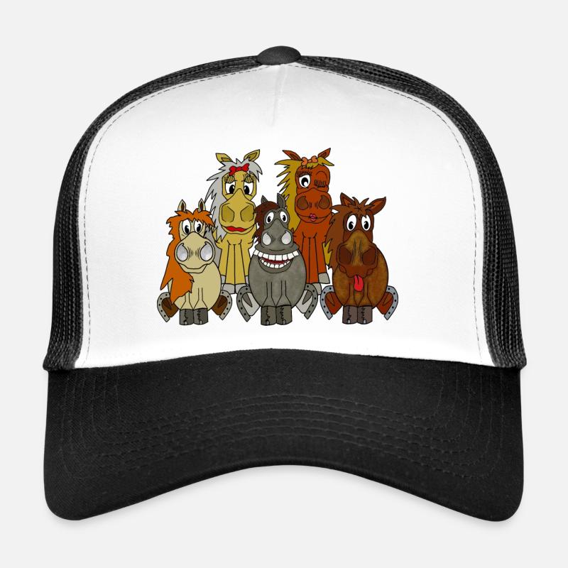 Groupe de poneys comiques - Casquette trucker  - blanc/noir