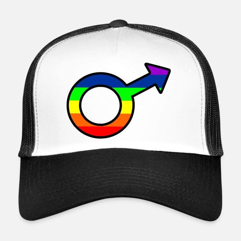 Gender Man Logo mit Regenbogen Trucker Cap