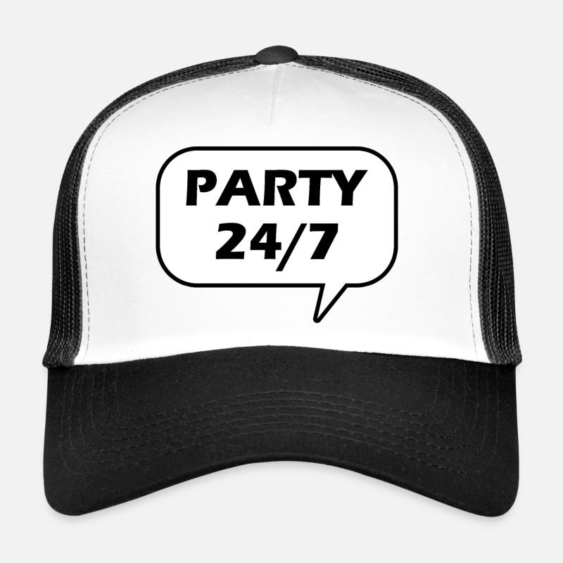 Feiern vierundzwanzig sieben - Trucker Cap - Weiß/Schwarz
