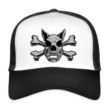 Dog Skull Hundemotiv IGP Mondioring Hundesport - Trucker Cap - Weiß/Schwarz - Vorne