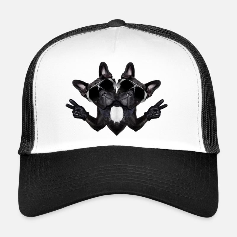 Chien abstrait - Casquette trucker  - blanc/noir