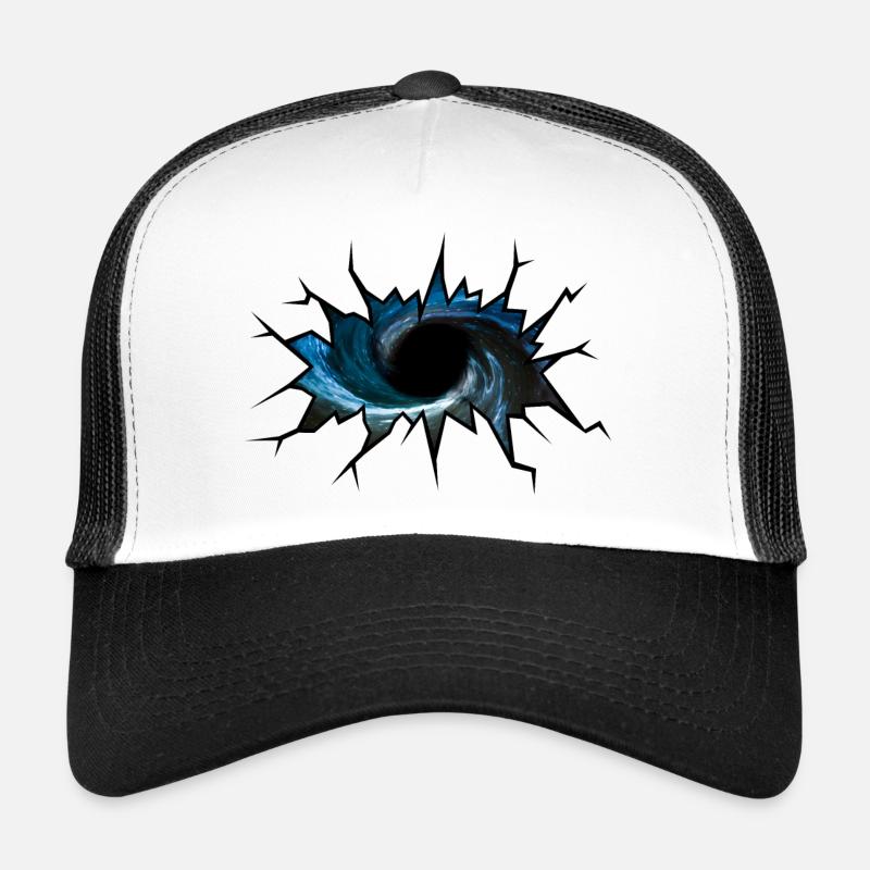 Trou noir - Casquette trucker  - blanc/noir