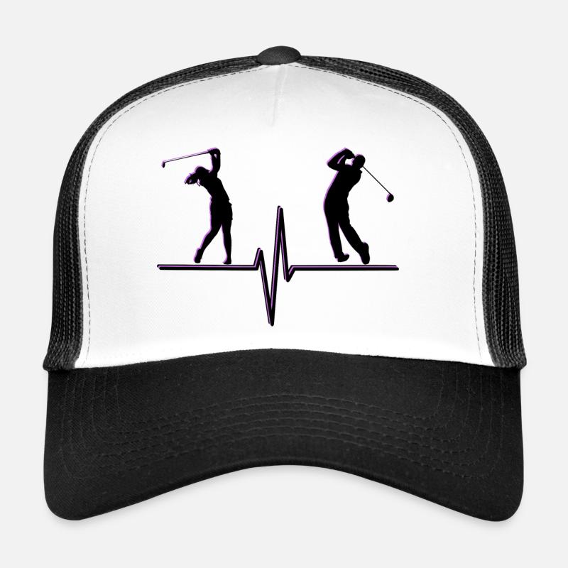 Golf Design - Golf Ball Course - Golfer Trucker Cap