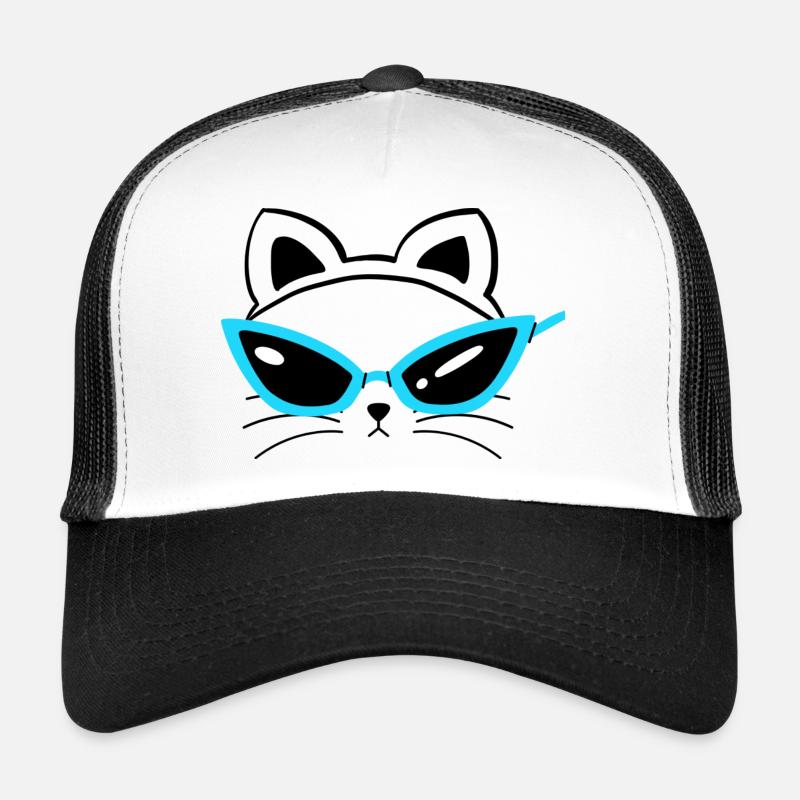 Chat cool... Visage de Lunettes de soleil pour chat Casquette trucker 