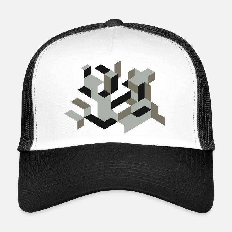 Perspective Construction Cube Teindre Yourself Labyrinthe 3D Casquette trucker 