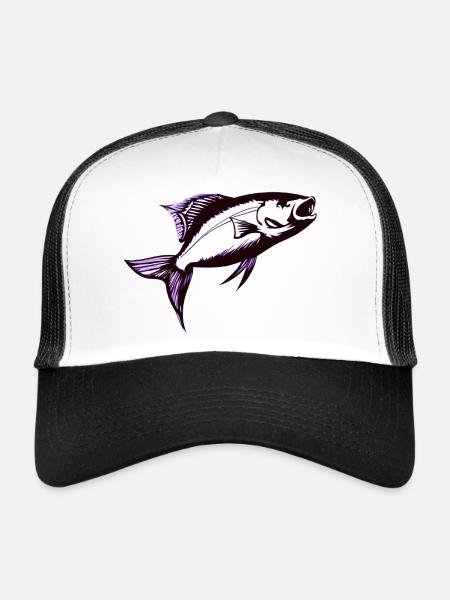 Fishing Fishing Hooks Fishing Anglers - Trucker Cap - white/black - Front