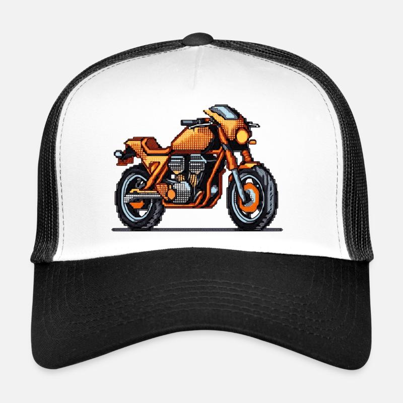 Motorcycle as racing machine in 16-bit Trucker Cap