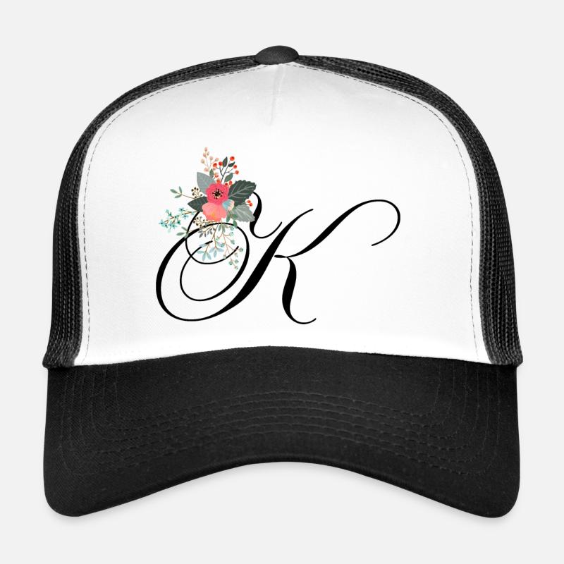 Lettre k fleuris Casquette trucker 