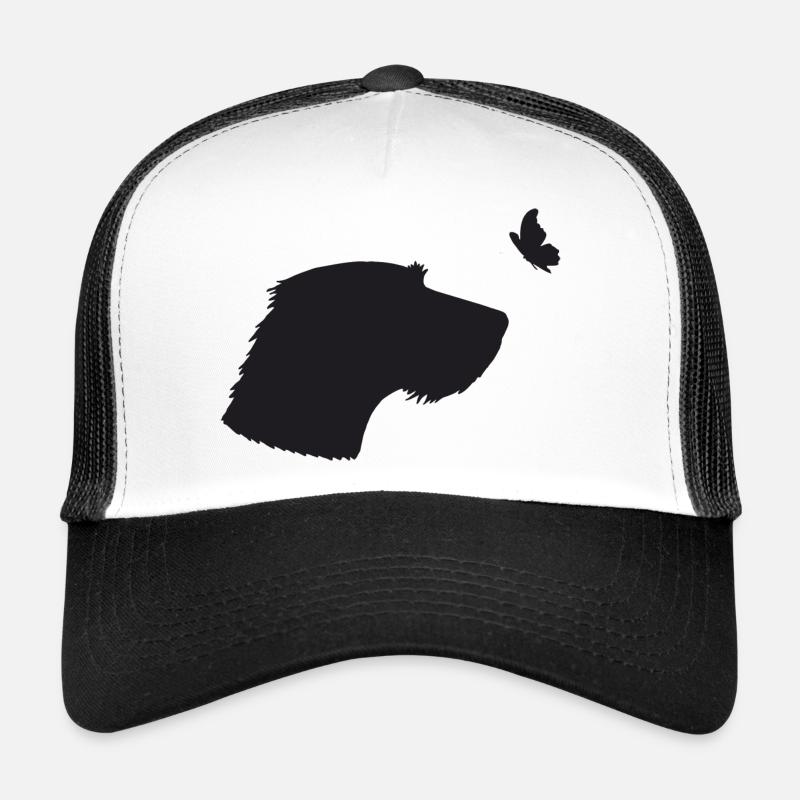 Rauhaardackel mit Schmetterling Trucker Cap