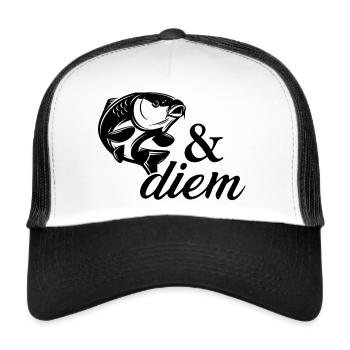 Carpe & diem - Casquette trucker  - blanc/noir - Devant